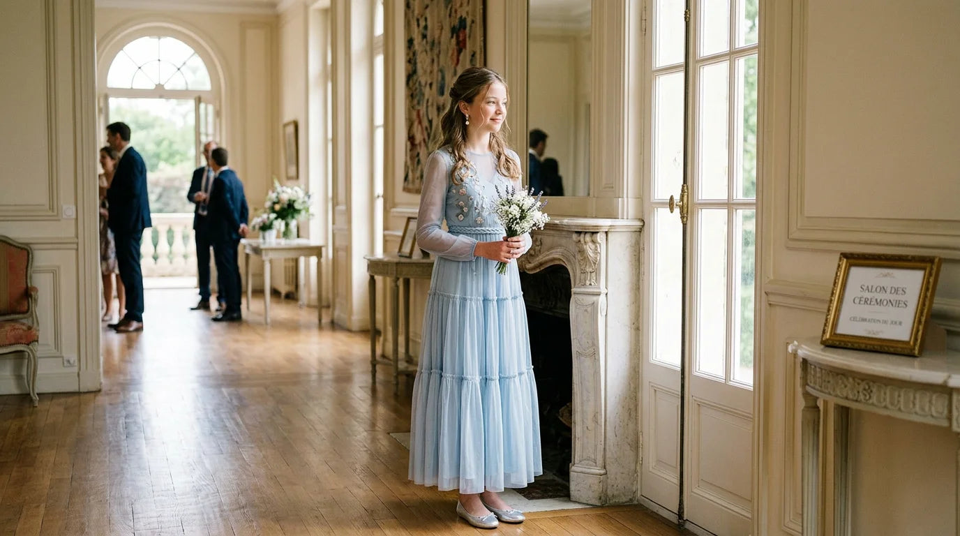 Adolescente vêtue d'une robe de cérémonie élégante pour une grande occasion Image