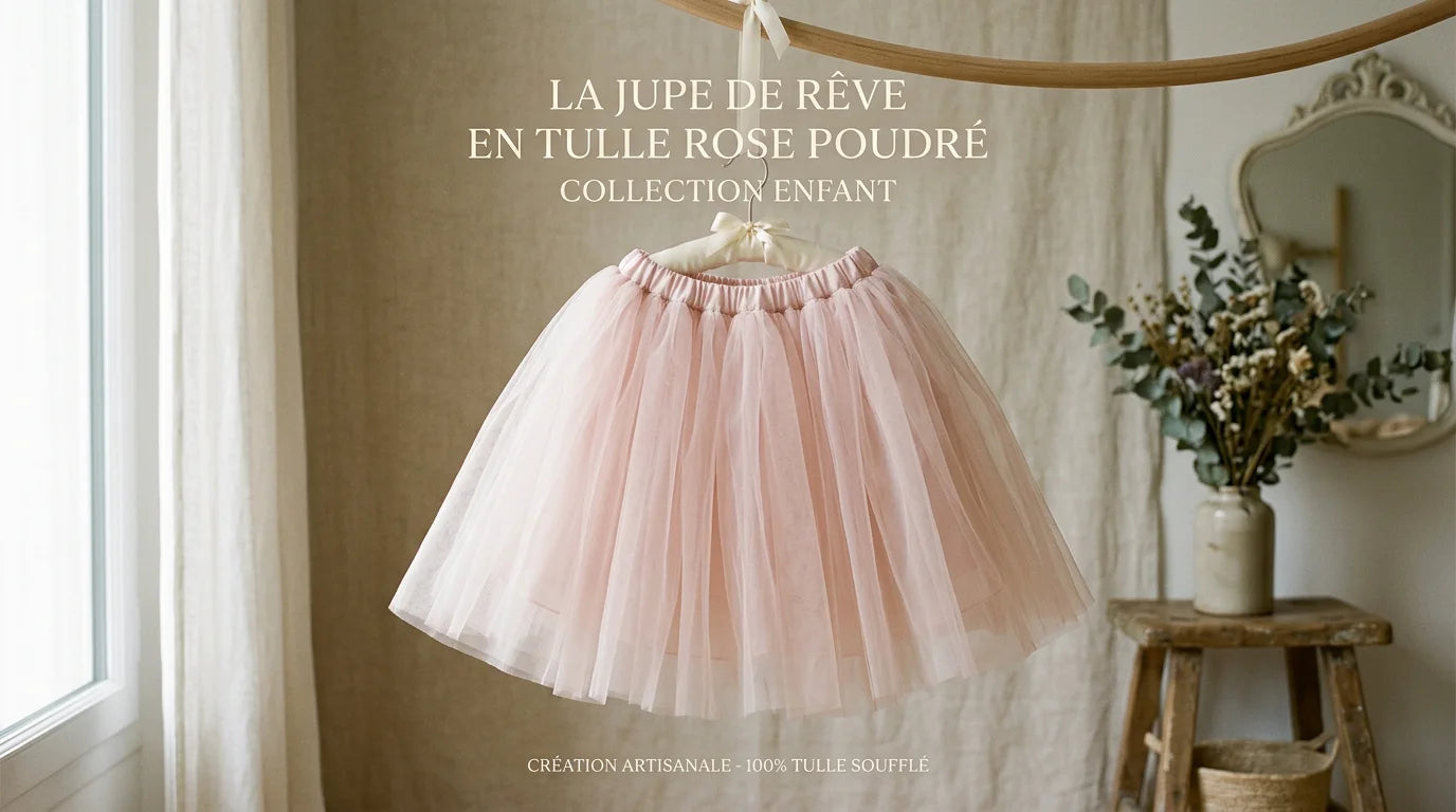 Jupe en tulle rose poudré présentée sur fond neutre Image