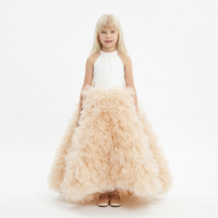 MADE TO ORDER - Robe Clara longue avec fleurs 3D en tulle - Cérémonie Enfant