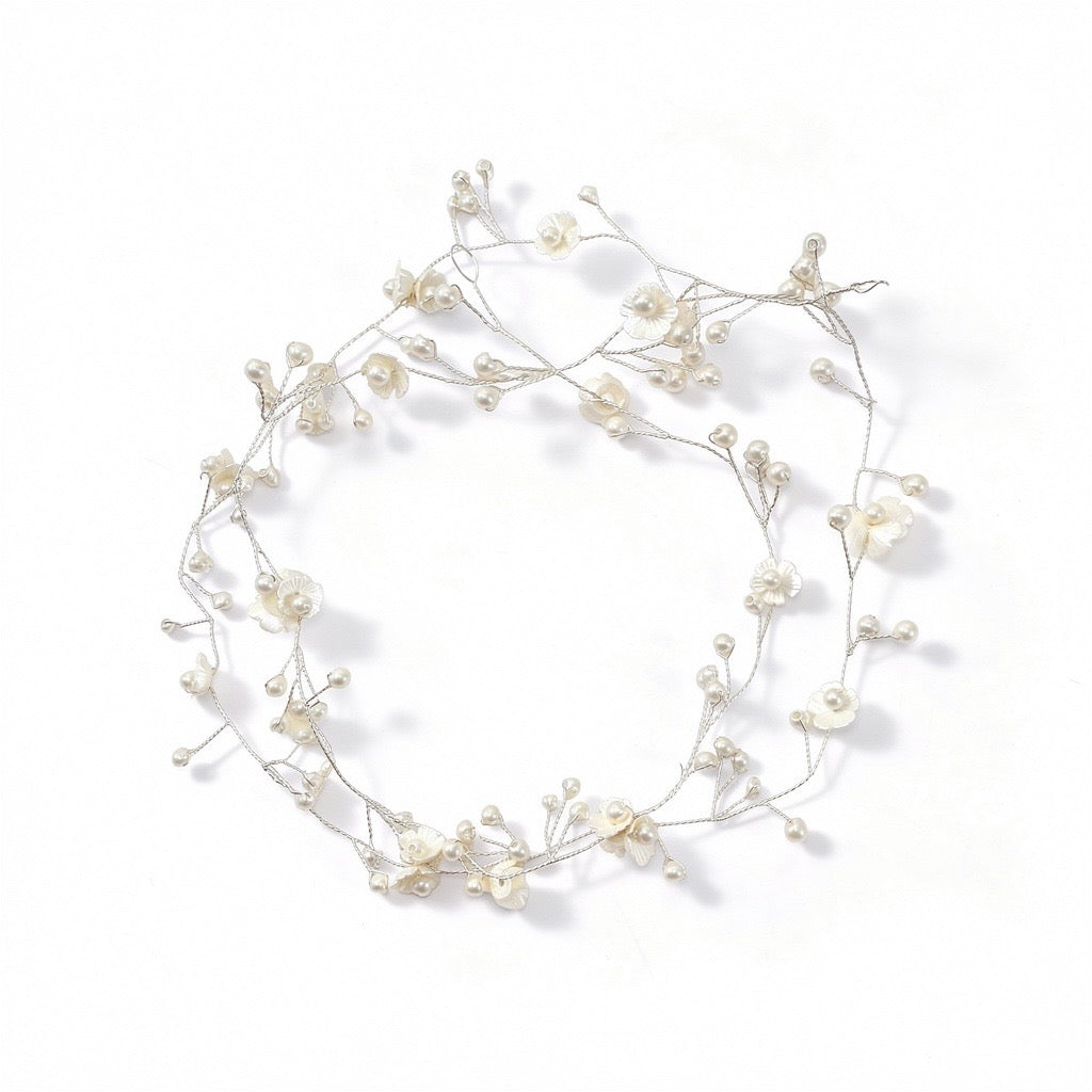 Couronne de fleurs tiare argent