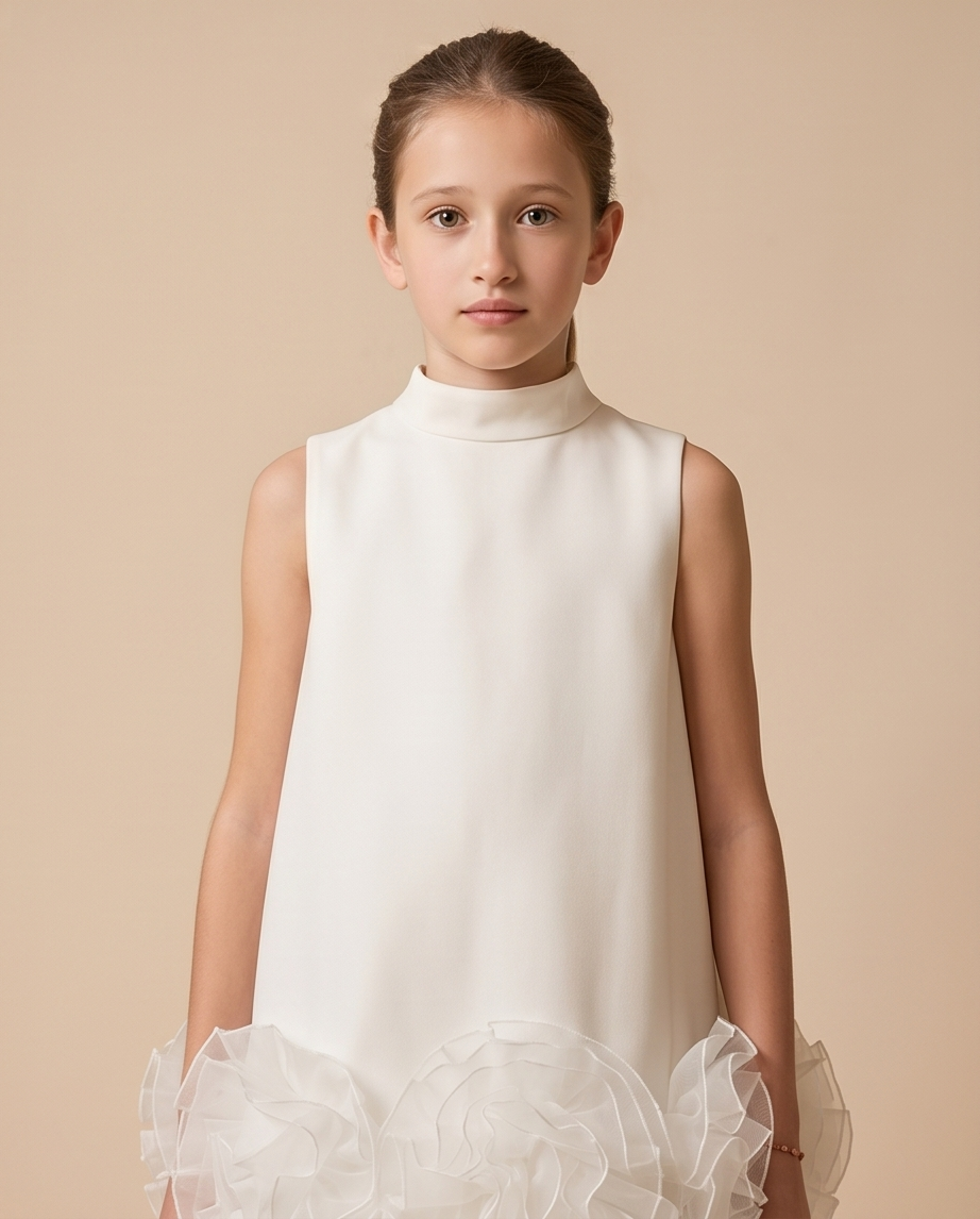 Robe Lena Satin Ivoire - Cérémonie Enfant