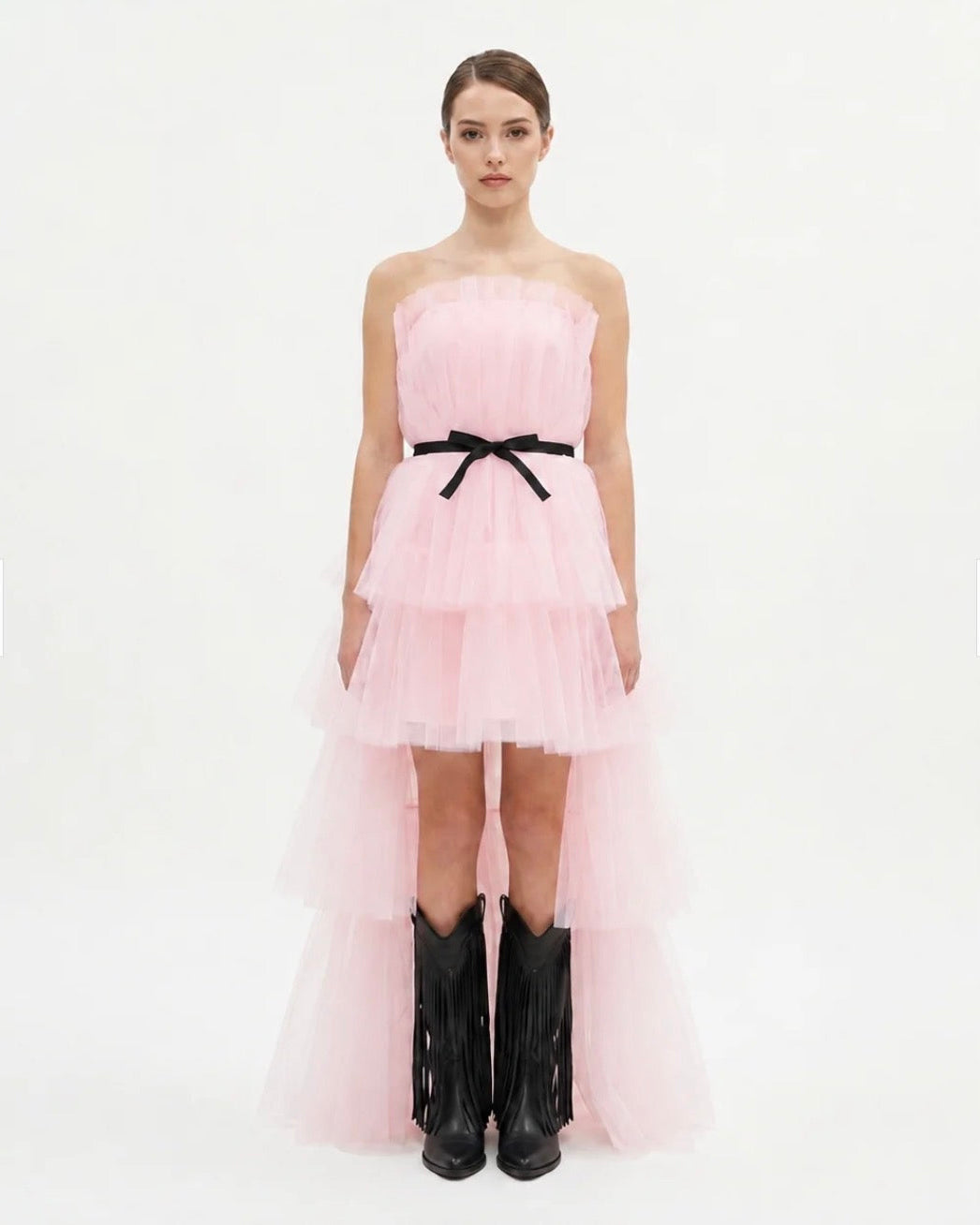 LOCATION - Robe Genna bustier en tulle rose - Cérémonie Ados