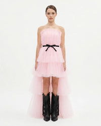 LOCATION - Robe Genna bustier en tulle rose - Cérémonie Ados
