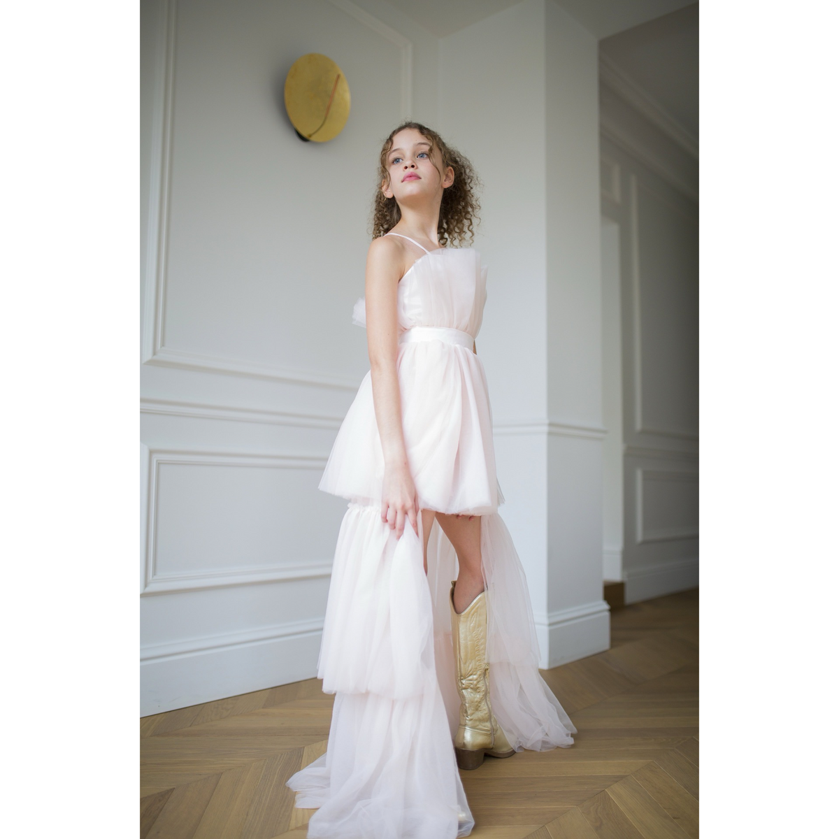 Robe Alba Bustier Tulle Rose Poudré - Cérémonie Ados