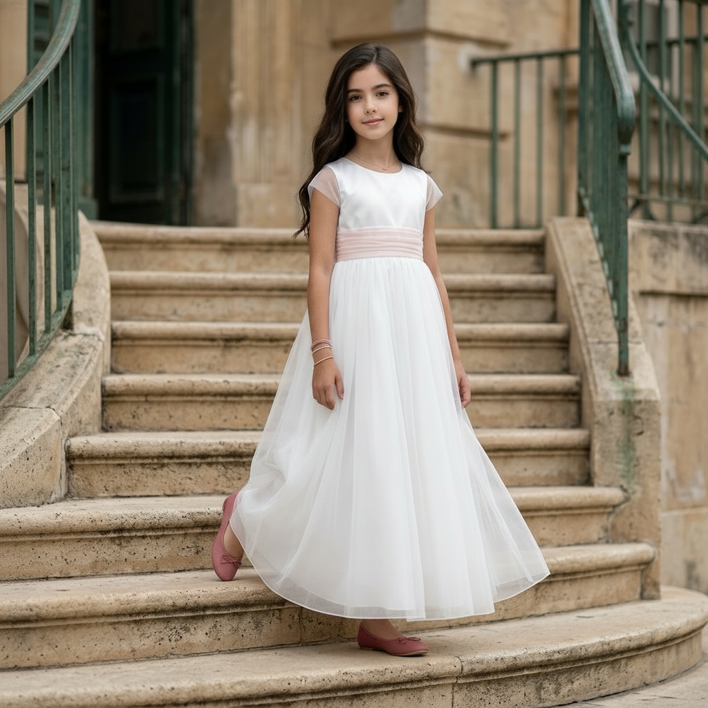 Robe longue en tulle de cortège Alicia - Cérémonie enfants