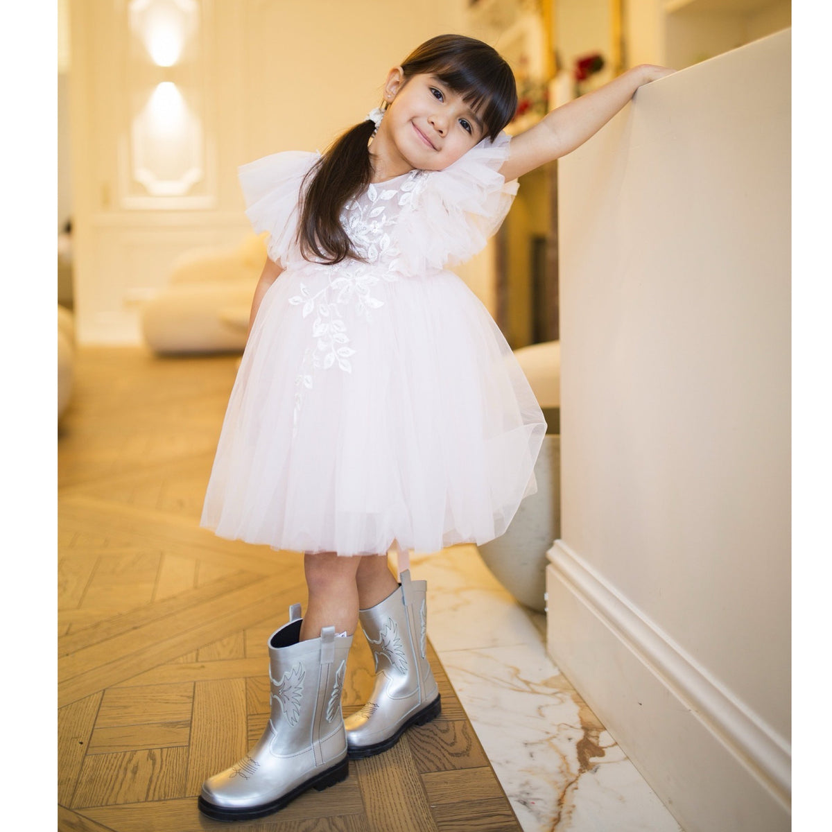Robe Maya Tulle Light Pink - Cérémonie Bébé