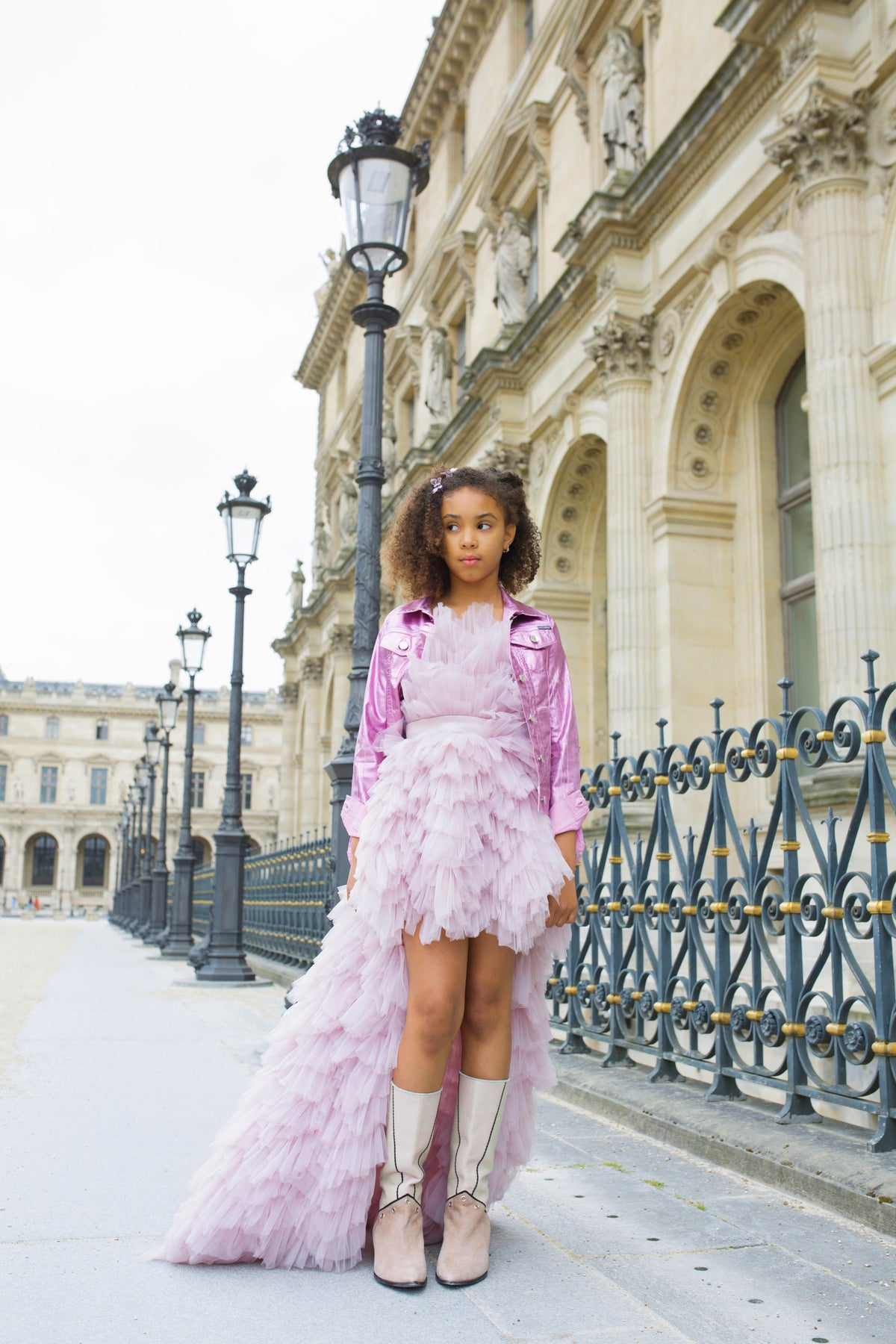 Location robe de soirée ado Romy rose pétale