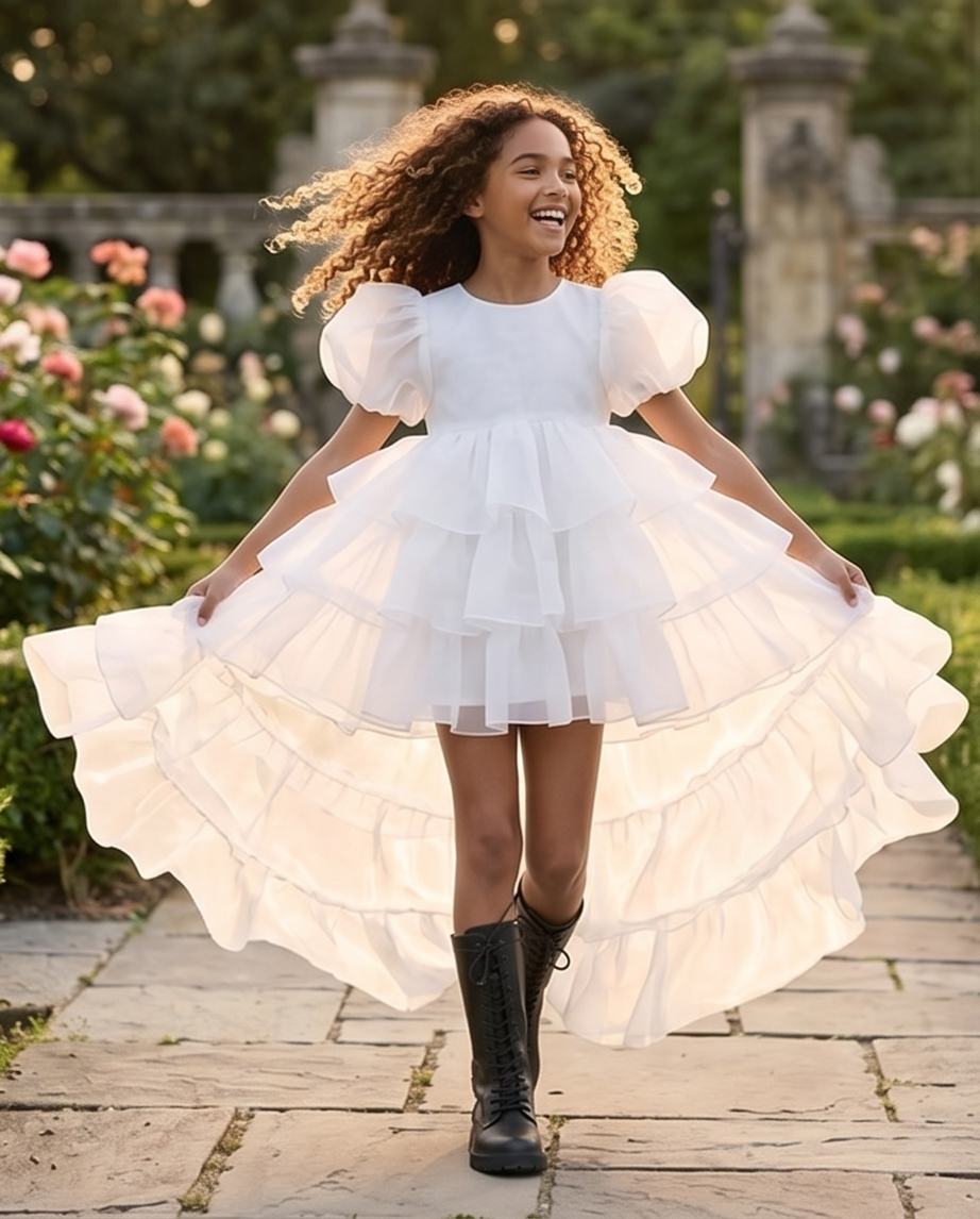 Robe Adriana Organza White - Cérémonie enfants