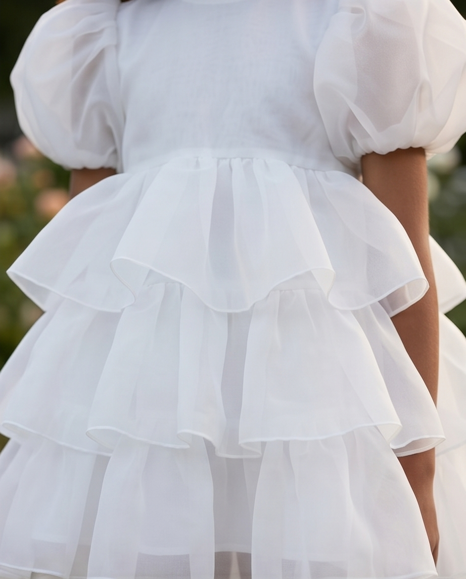 Robe Adriana Organza White - Cérémonie Enfant