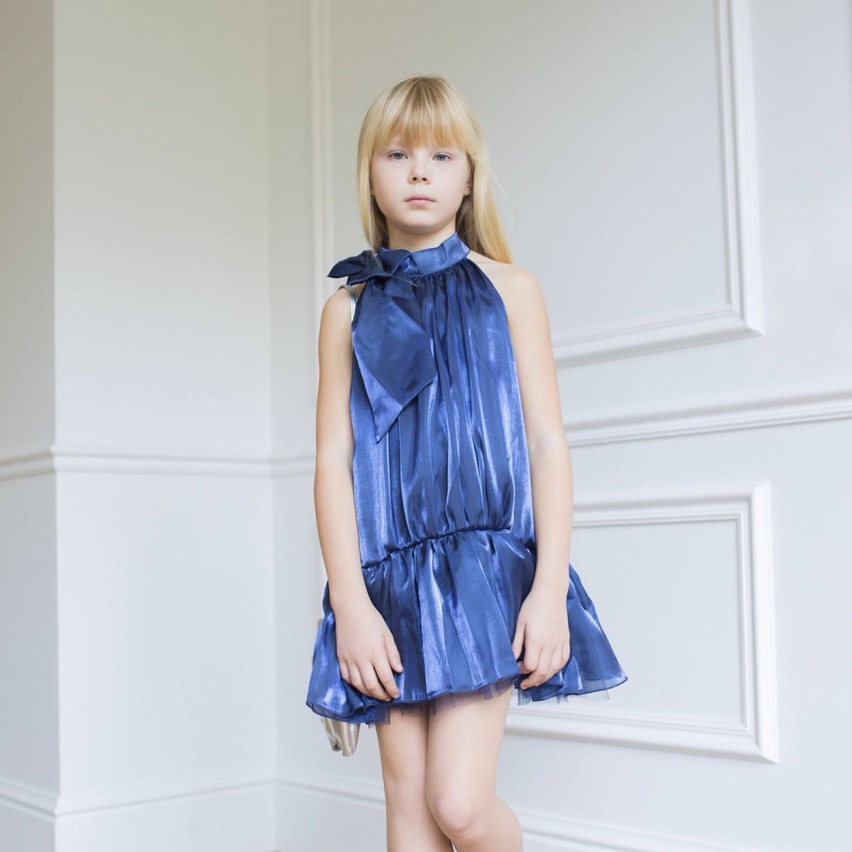 Robe Liv Mousseline Night Blue - Cérémonie Enfant