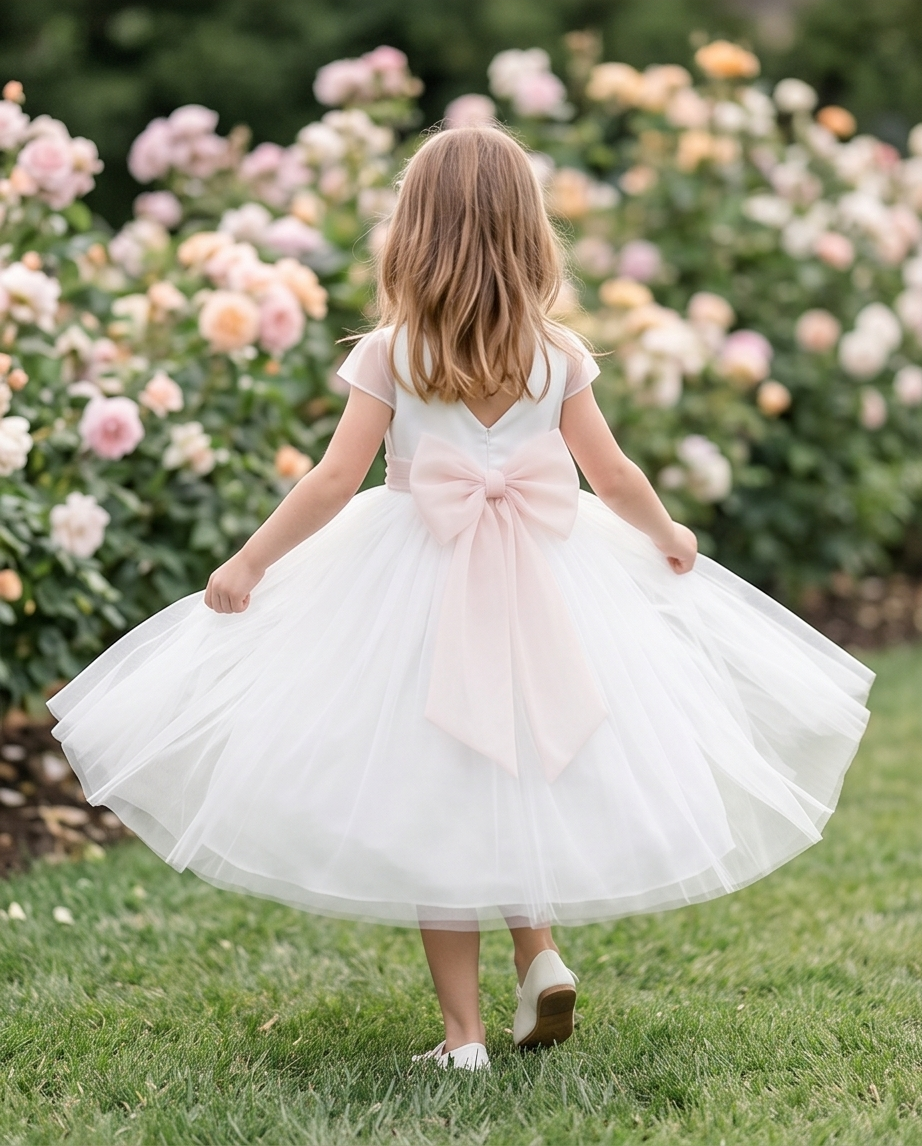 Robe longue en tulle de cortège Alicia - Cérémonie enfants
