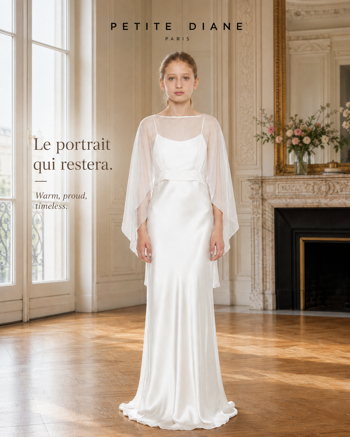 NEW - Robe longue Ava Satin Blanche  (livraison octobre 26)