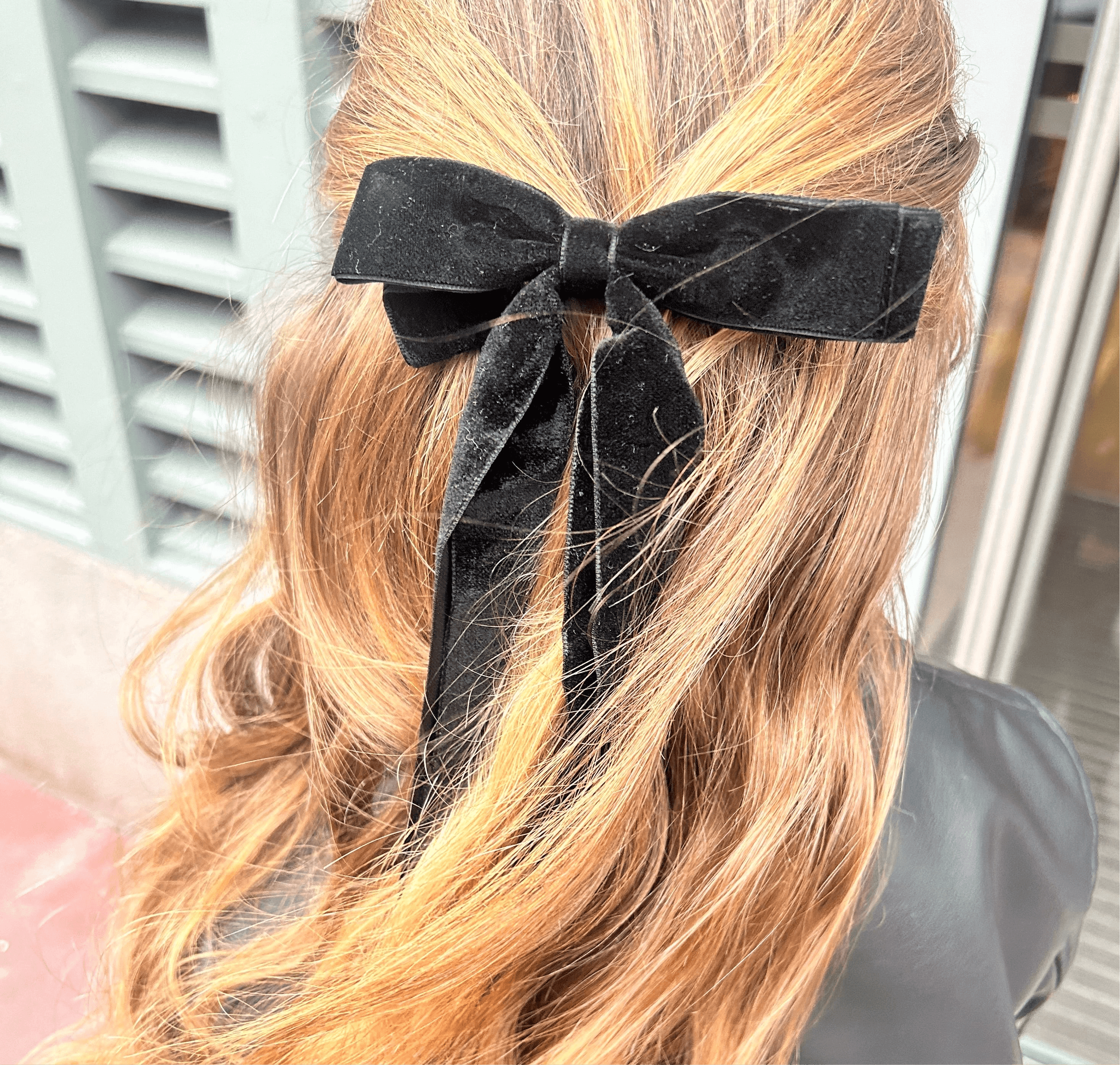 Barrette Noeud ruban velours noir