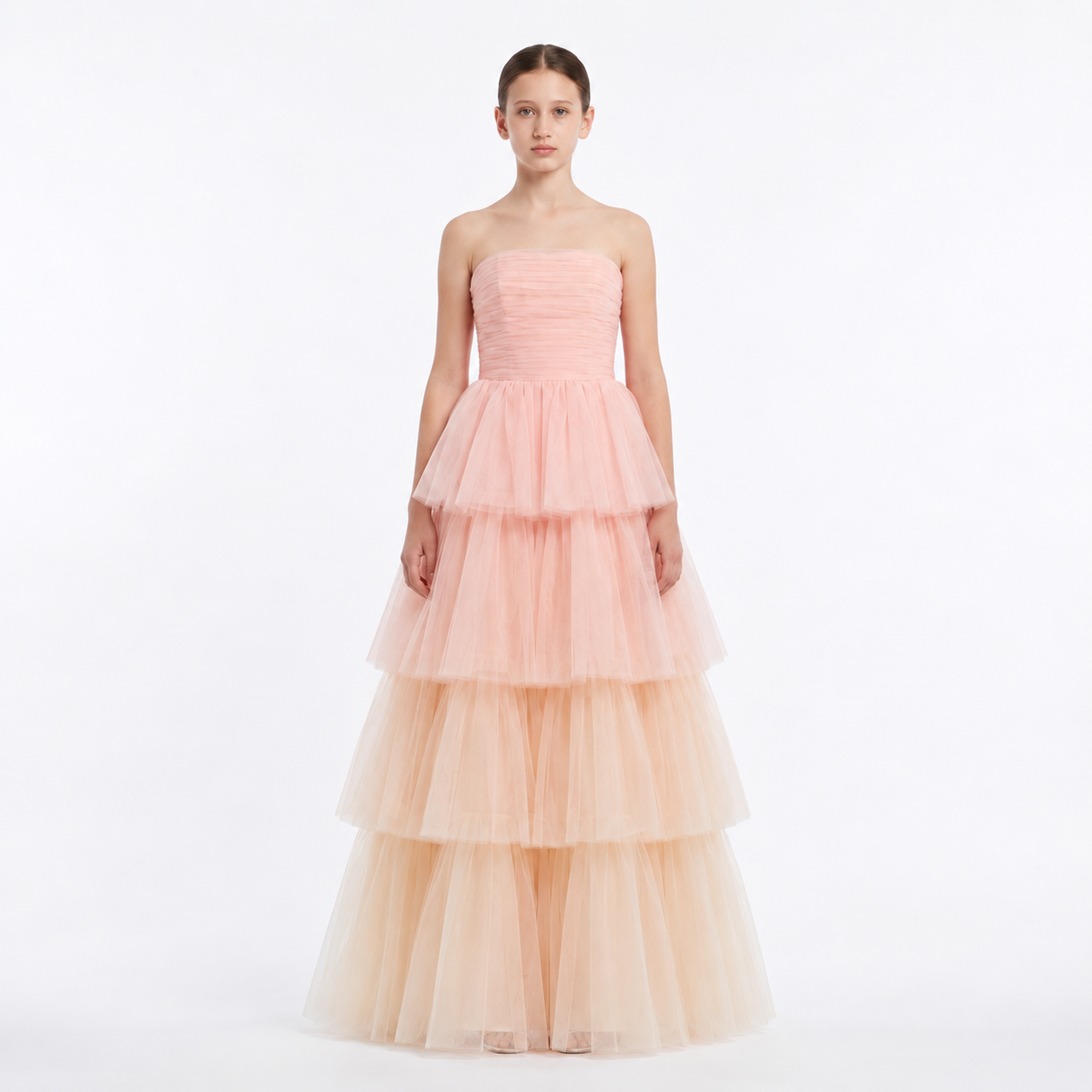 MADE TO ORDER - Robe de Gala Bustier Rebecca Degradée- Cérémonie Ados
