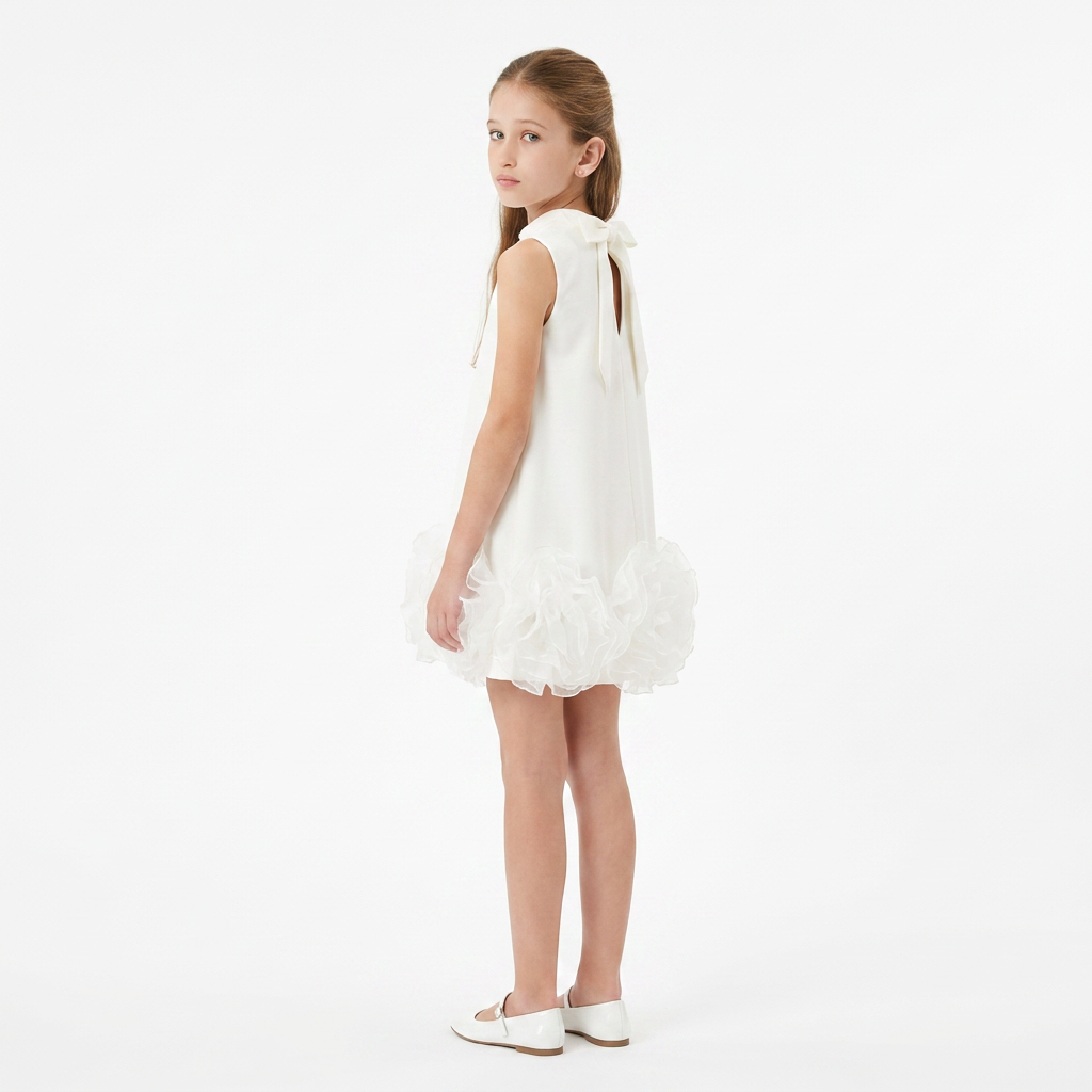 Robe Lena Satin Ivoire - Cérémonie Bébé