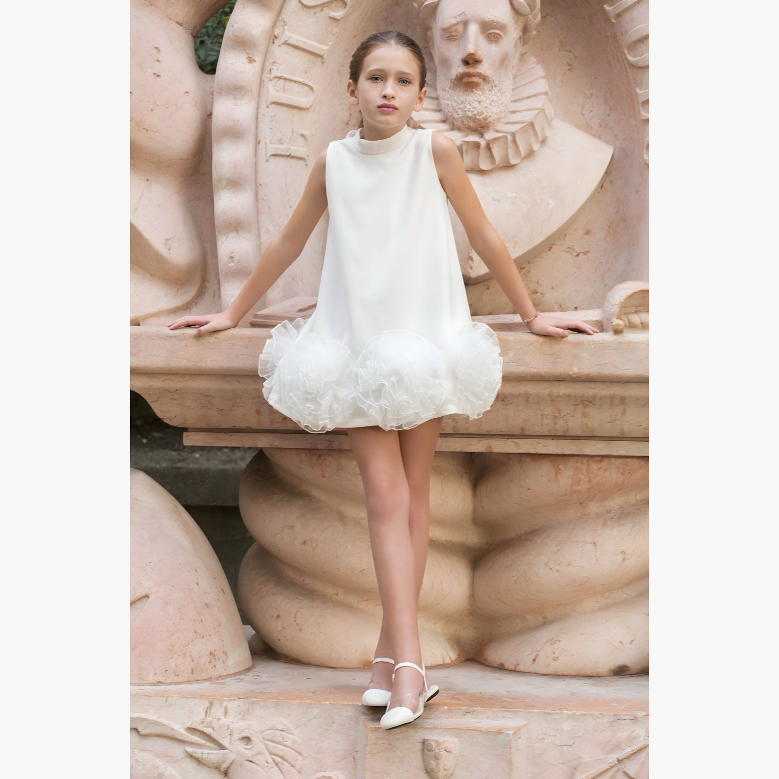 Robe Lena Satin Ivoire - Cérémonie Enfant