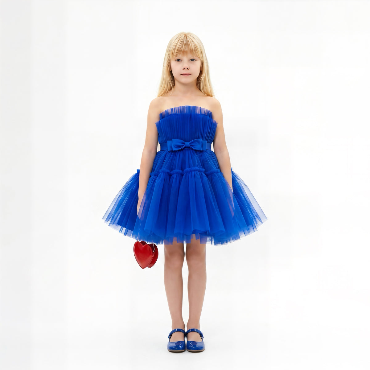 Valentina (sur commande) - Robe Bustier King Blue - Cérémonie Enfant