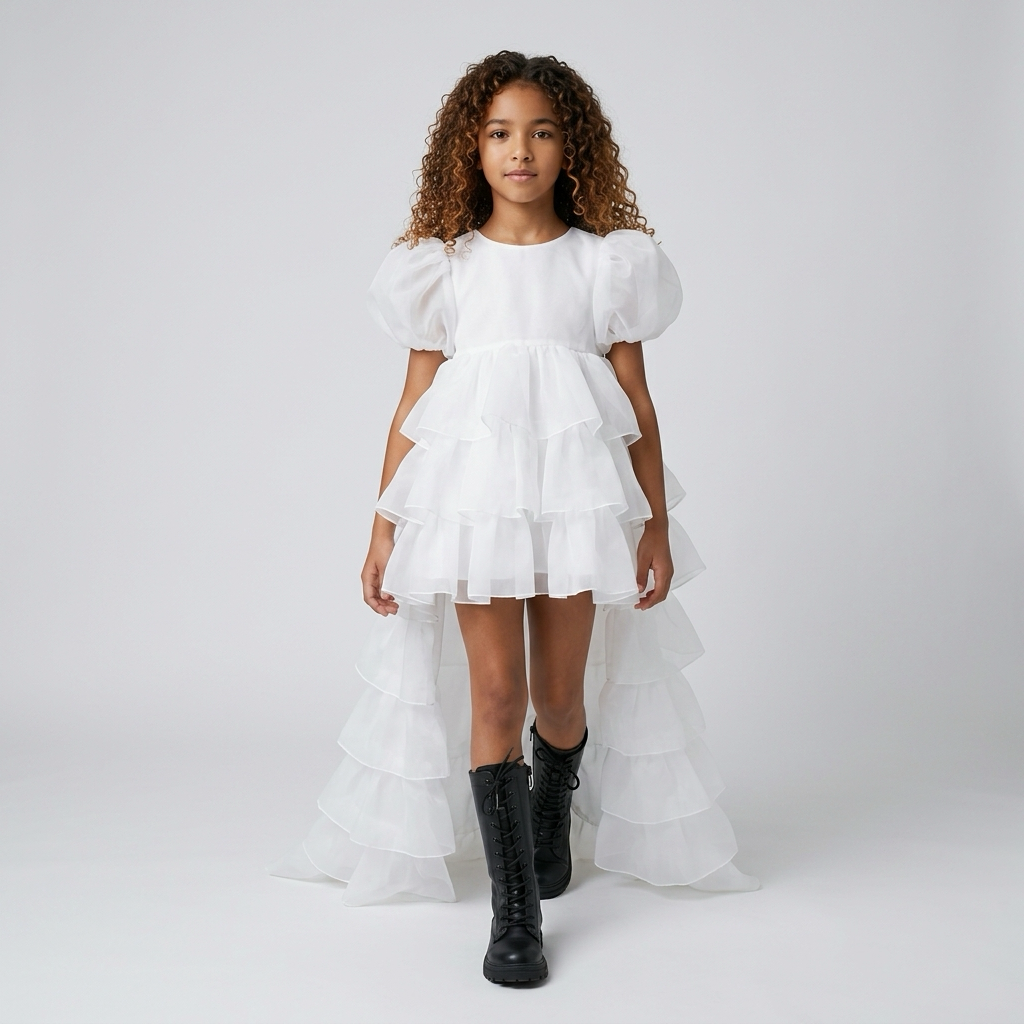 Robe Adriana Organza White - Cérémonie Enfant