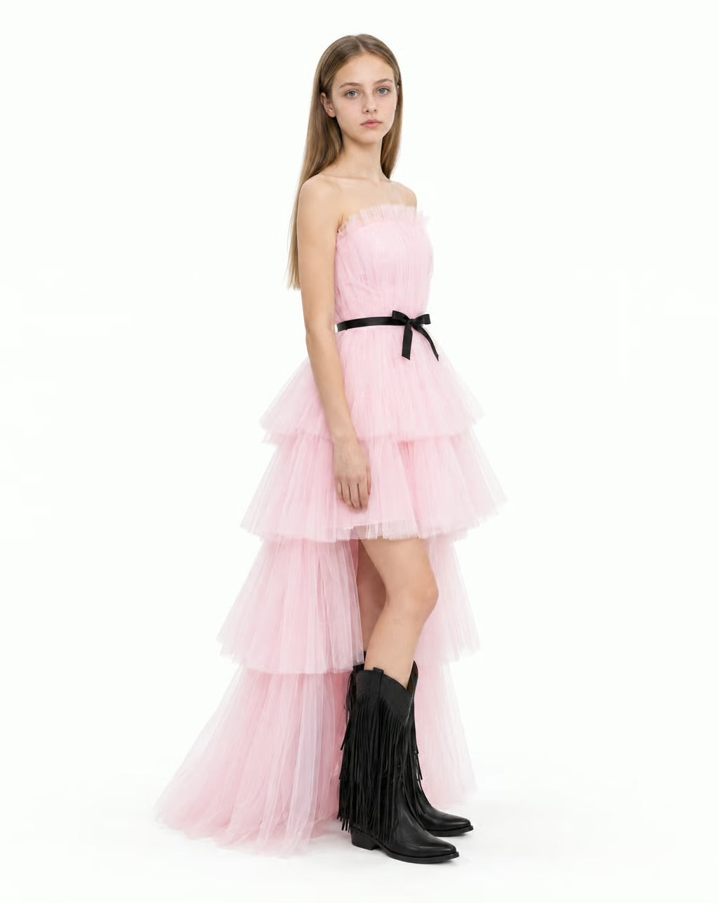 LOCATION - Robe Genna bustier en tulle rose - Cérémonie Ados