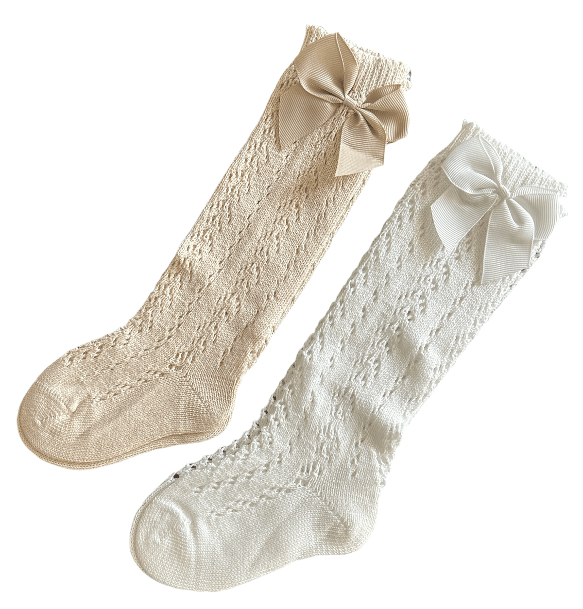 Chaussette hautes Cérémonie pour enfant avec noeud satin