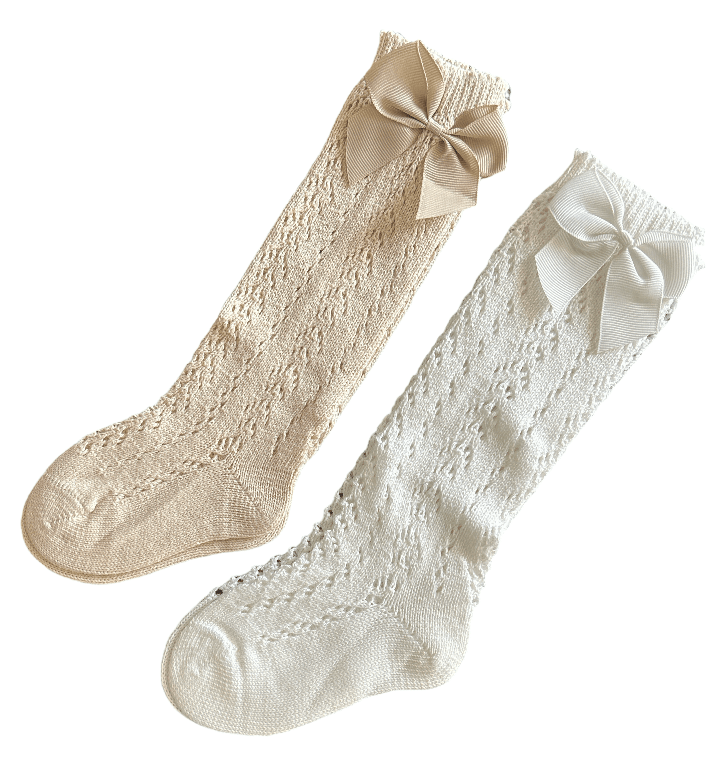 Chaussette hautes Cérémonie pour enfant avec noeud satin