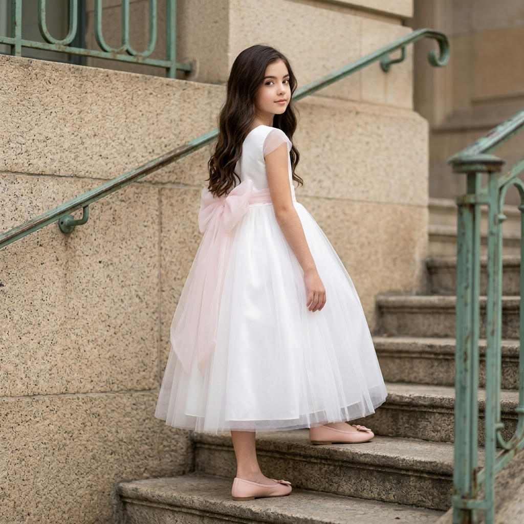 Robe longue en tulle de cortège Alicia - Cérémonie enfants