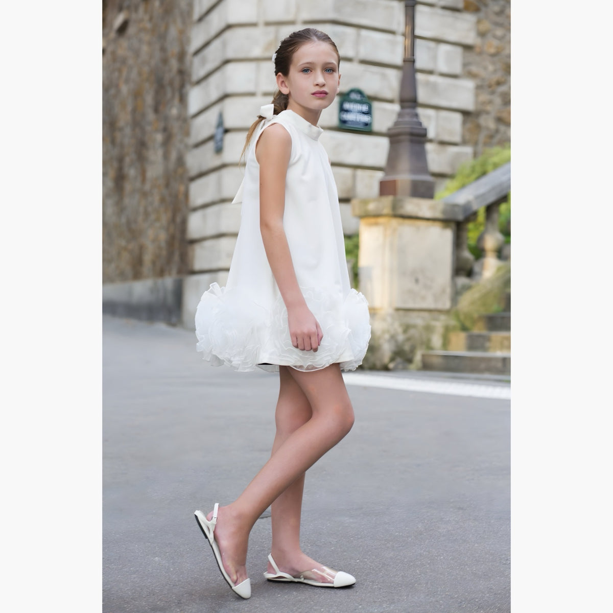 Robe Lena Satin Ivoire - Cérémonie Enfant