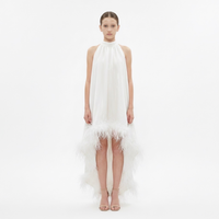 NEW - Robe Ida Blanc irisé et Plume - Cérémonie Ados (livraison septembre 26)