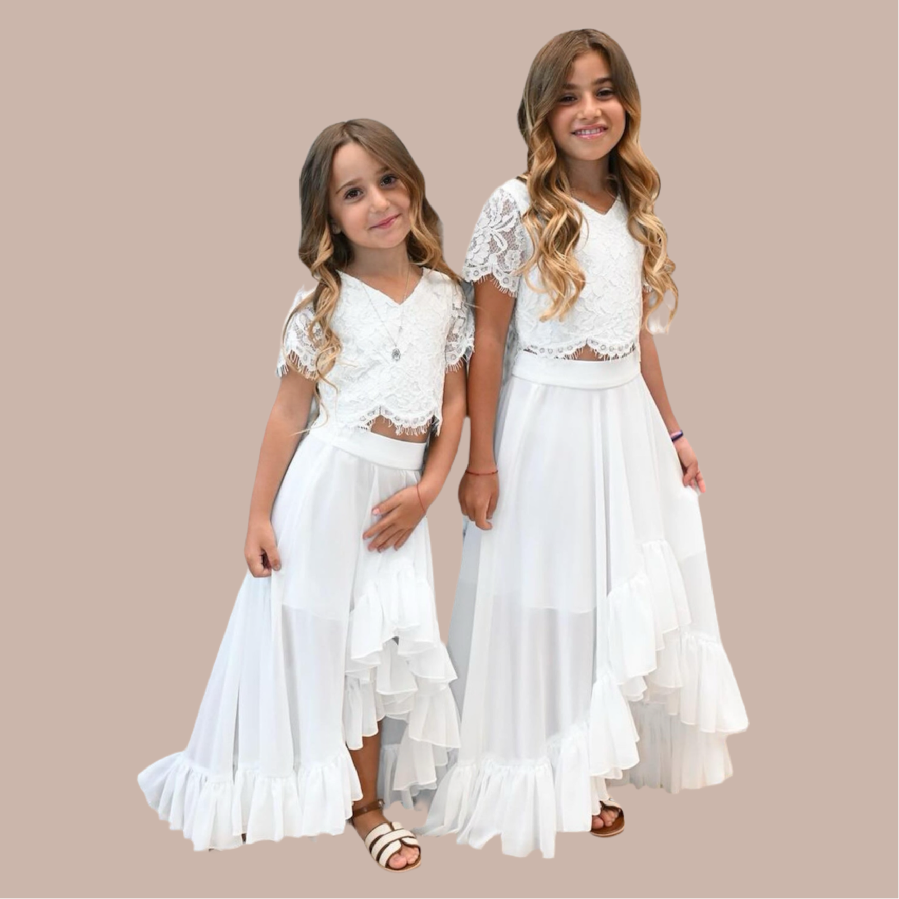 Ensemble Cérémonie Fille REBECCA – Top Ivoire & Jupe Longue en Tulle Ivoire

 