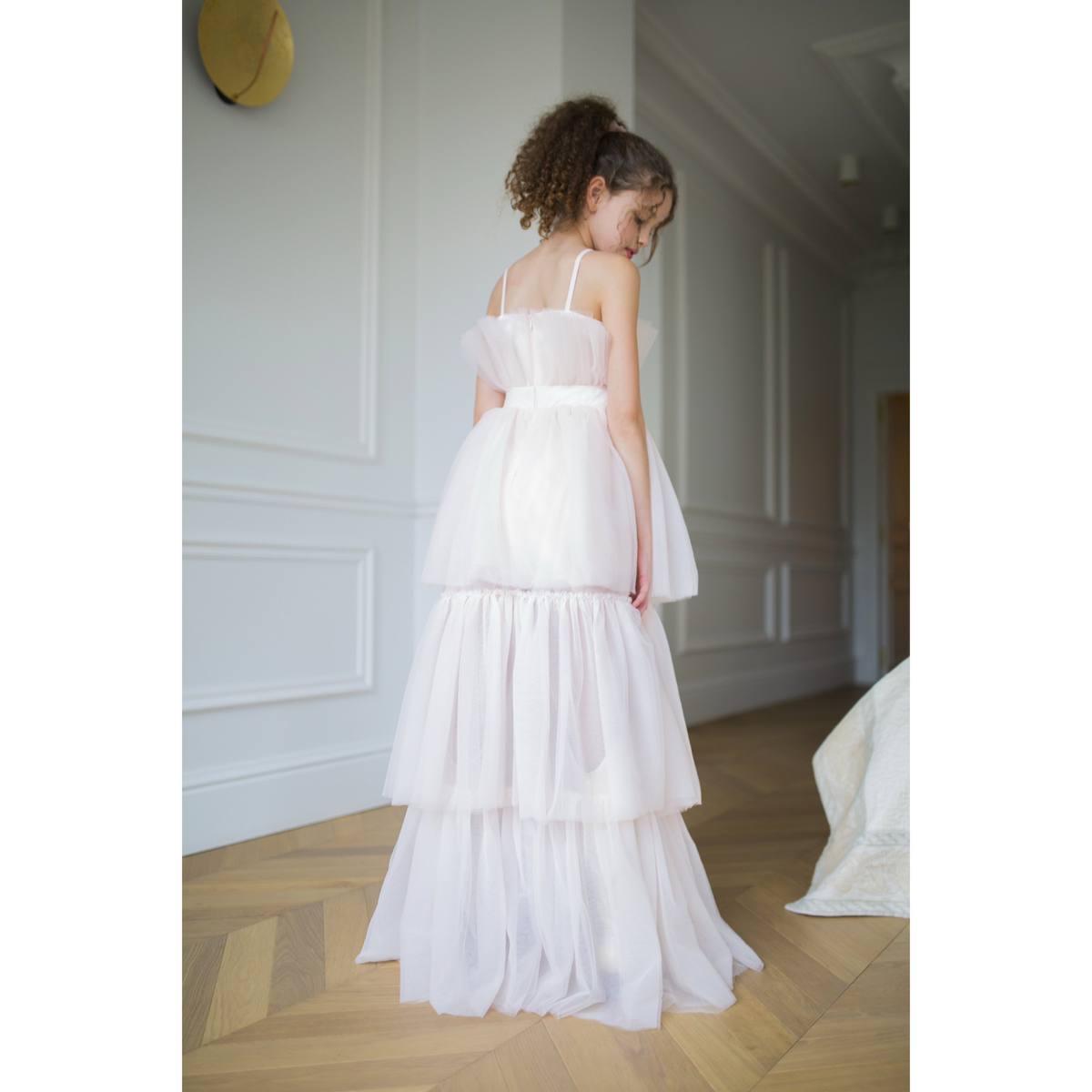 Robe Alba Bustier Tulle Rose Poudré - Cérémonie Ados