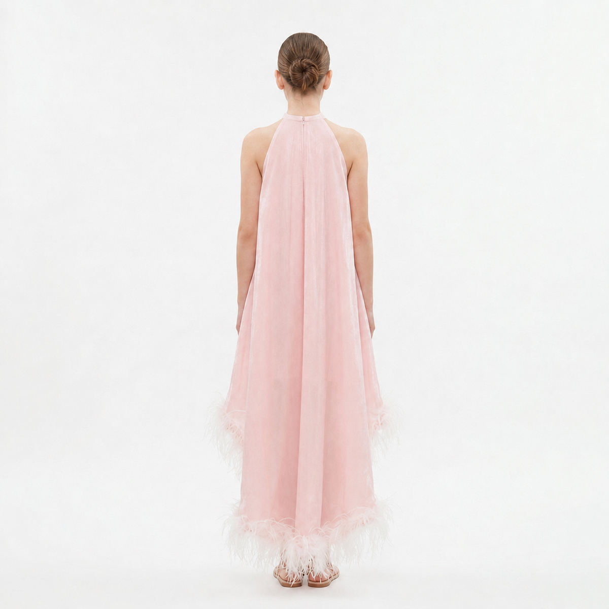 NEW - Robe Ida Rose irisé et Plume - Cérémonie Ados (livraison septembre 26)