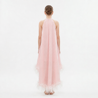 NEW - Robe Ida Rose irisé et Plume - Cérémonie Ados (livraison septembre 26)