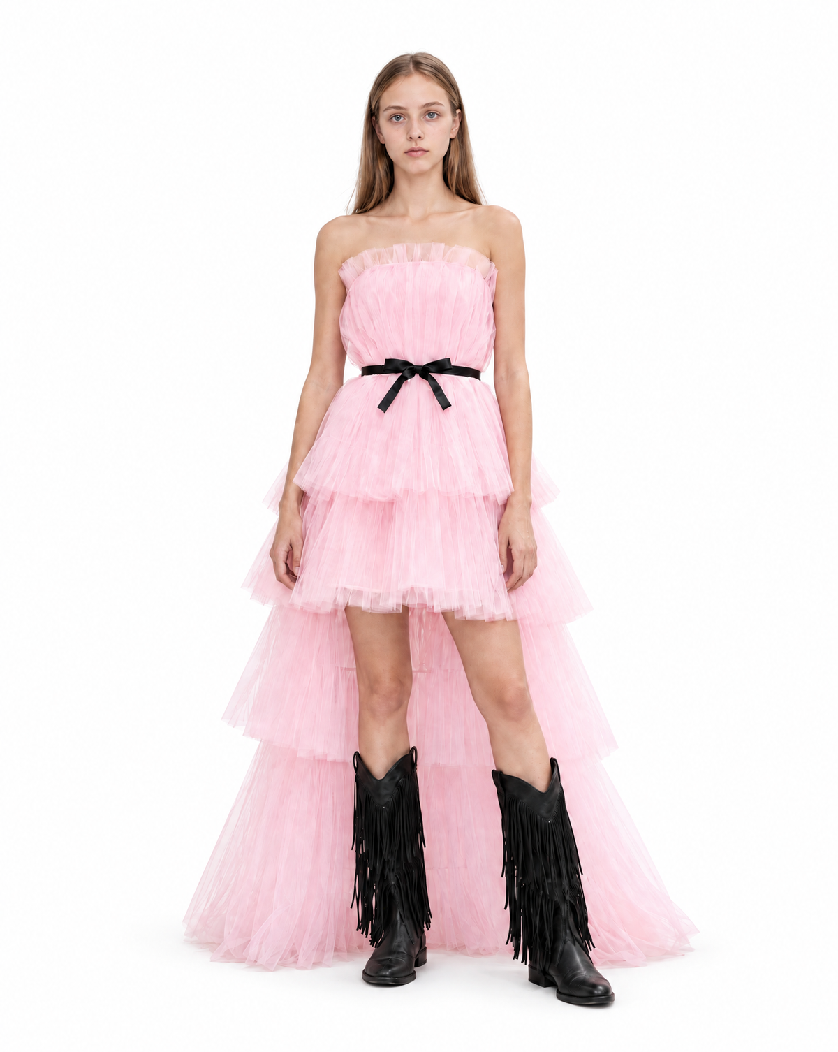 LOCATION - Robe Genna bustier en tulle rose - Cérémonie Ados