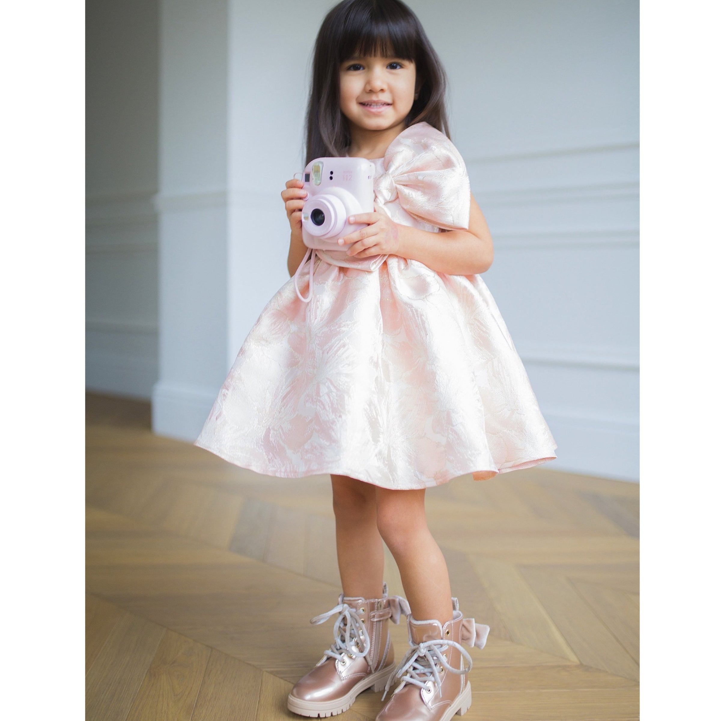 Robe Brocart light pink - Cérémonie Bébé