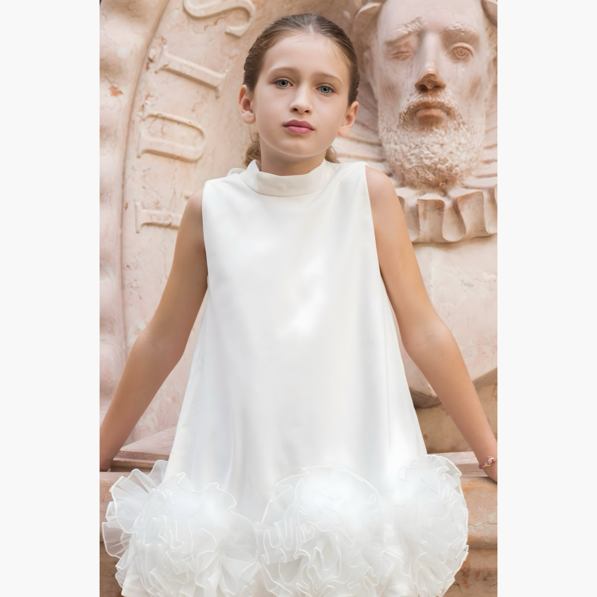 Robe Lena Satin Ivoire - Cérémonie Enfant