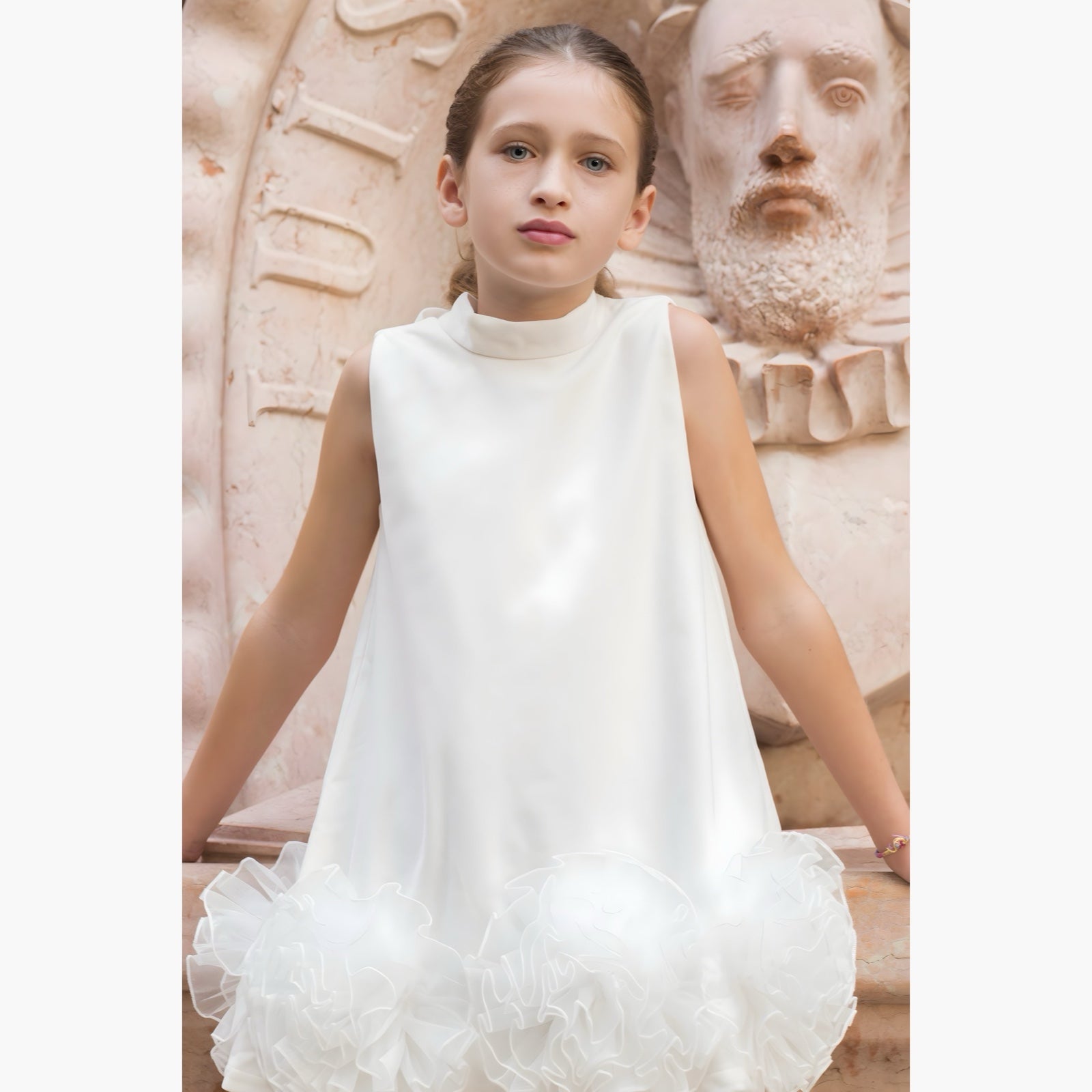 Robe Lena Satin Ivoire - Cérémonie Enfant