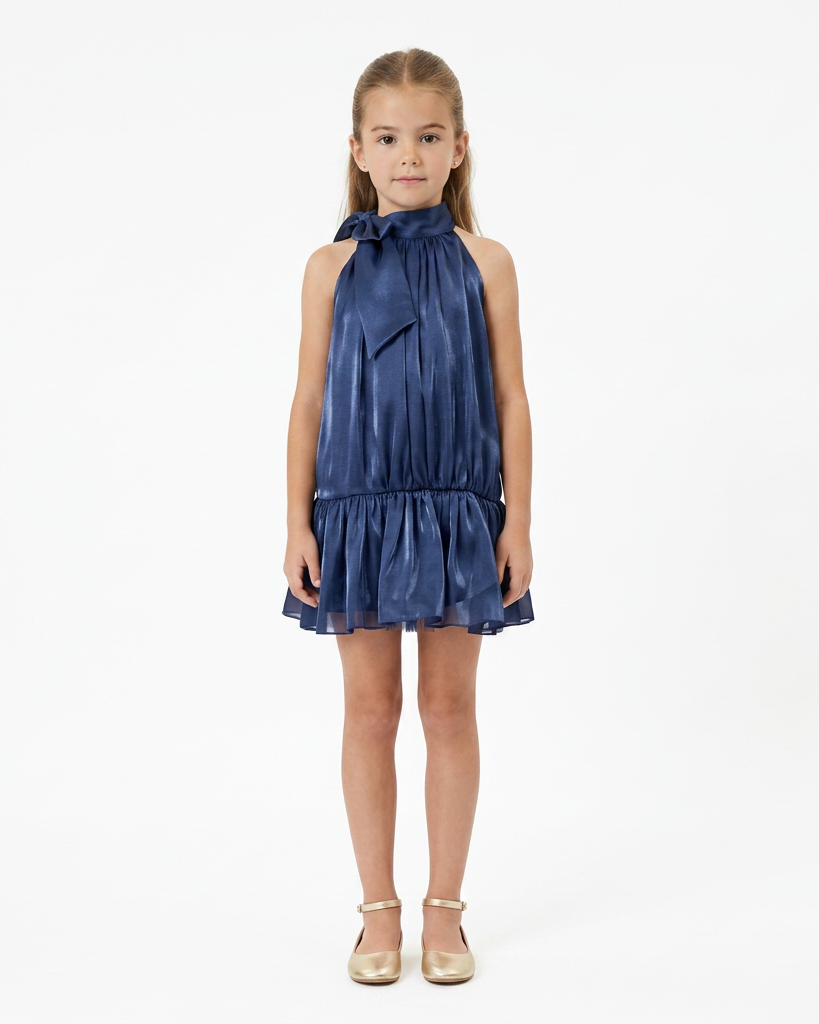 Robe Liv Mousseline Night Blue - Cérémonie Bébé