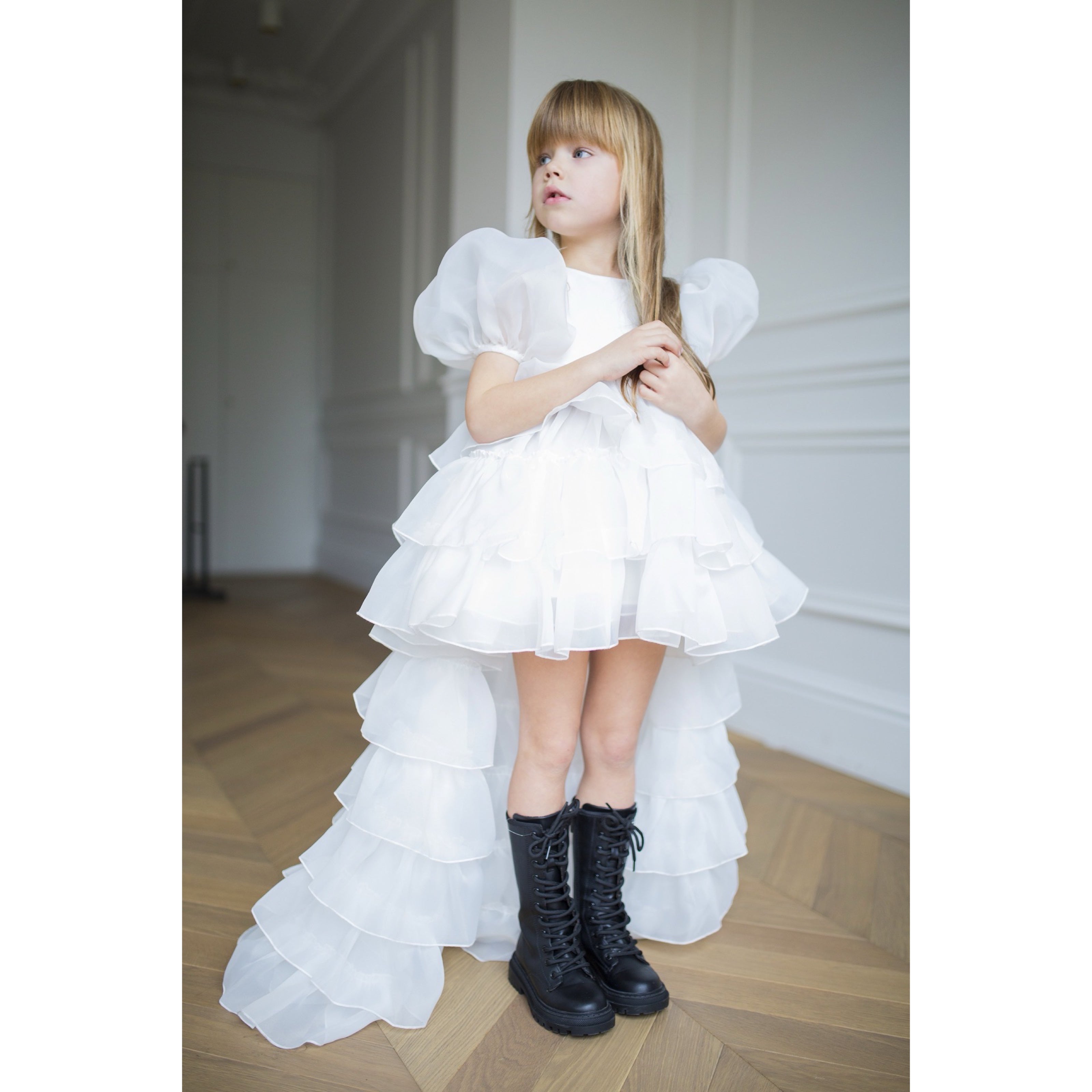 Robe Adriana Organza White - Cérémonie enfants