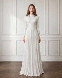 NEW - Robe Shirel Blanc Irisé Argent - Cérémonie Ados (livraison septembre 26)
