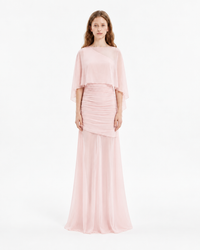 NEW - Robe de soirée ados longue one-shoulder Rose Chiara (livraison octobre 26)