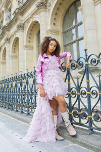 Location robe de soirée ado Romy rose pétale