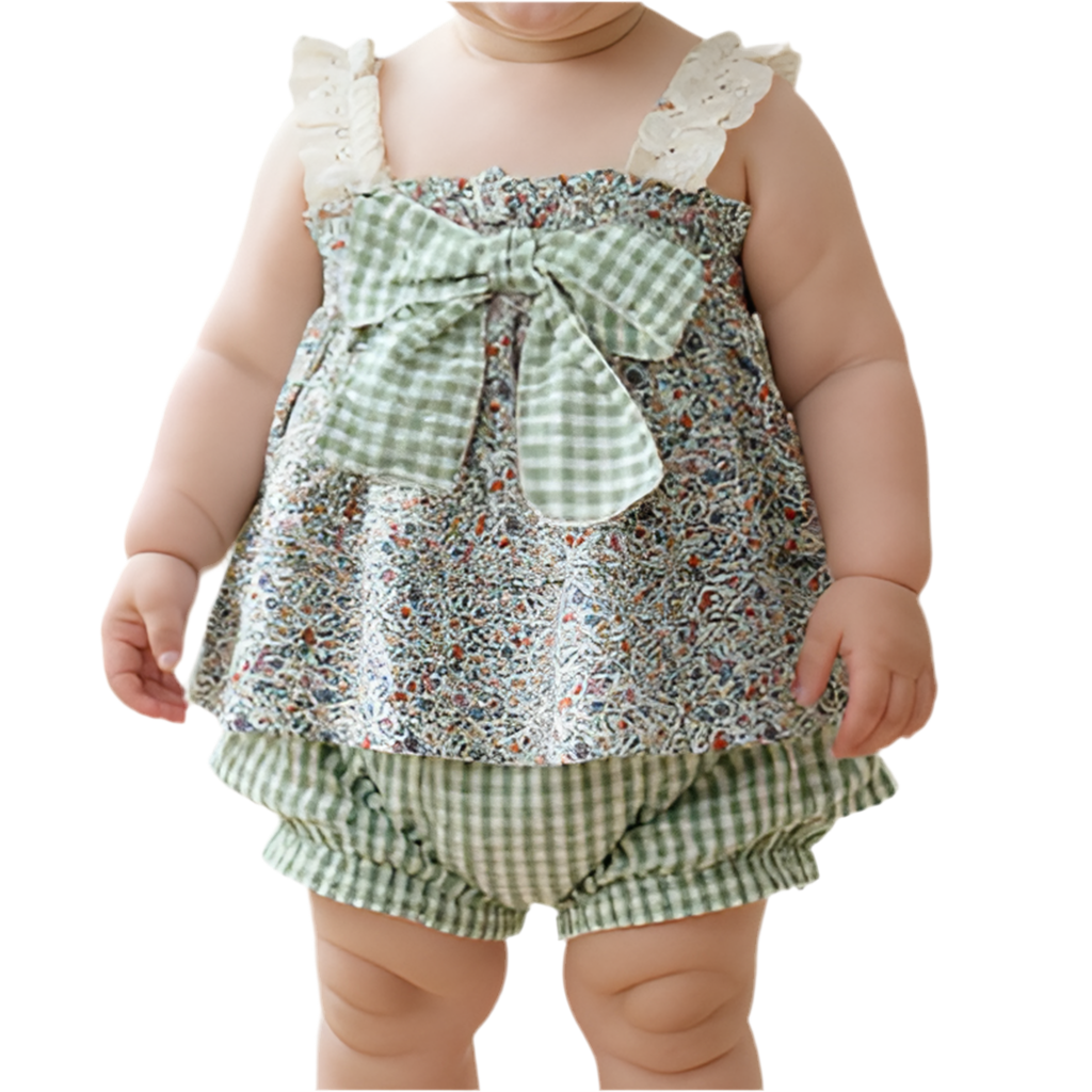 ensemble bébé vichy coton