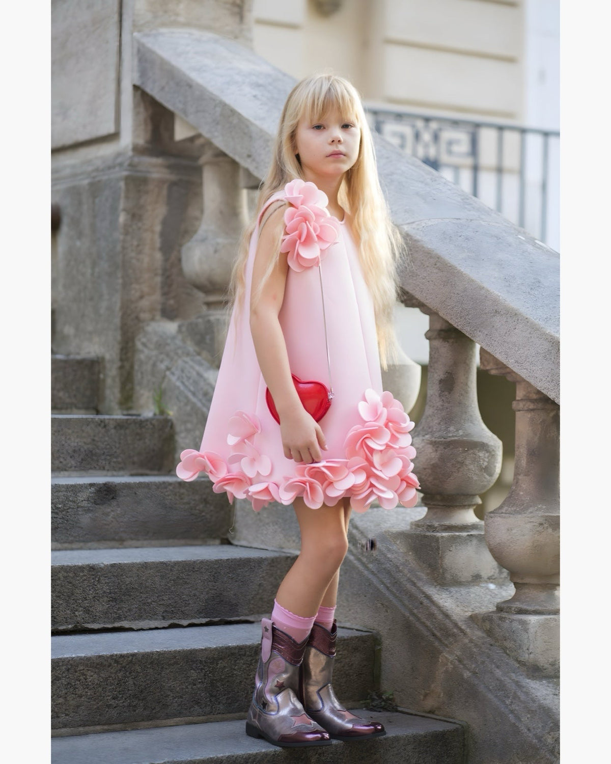 Robe Eden Néoprène Pink - Cérémonie Bébé et Enfant