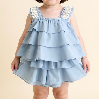 ensemble bébé bleu ciel coton