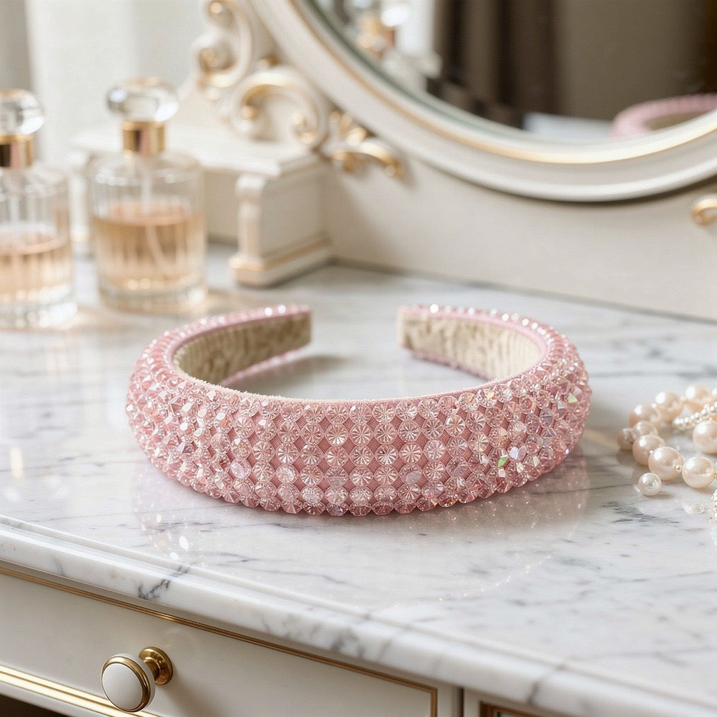 Serre-Tête Rose Enfant - Accessoire Cérémonie