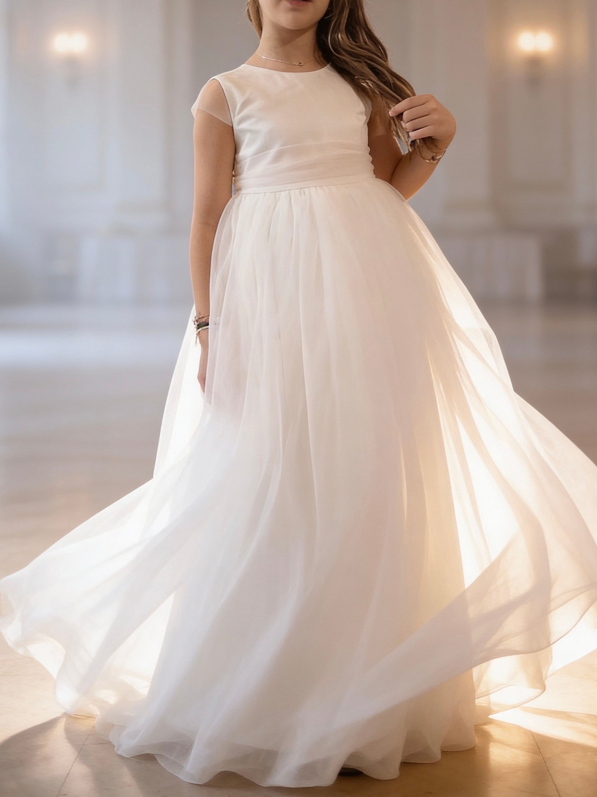 Robe longue en tulle de cortège Alicia - Cérémonie enfants