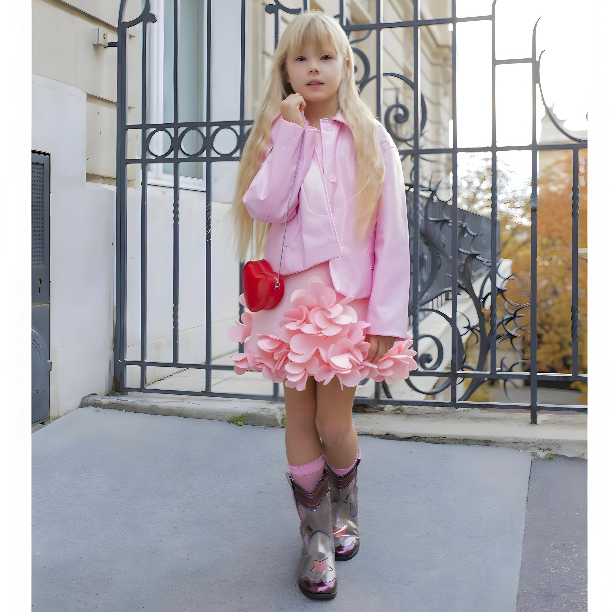 Robe Eden Néoprène Pink - Cérémonie Enfant
