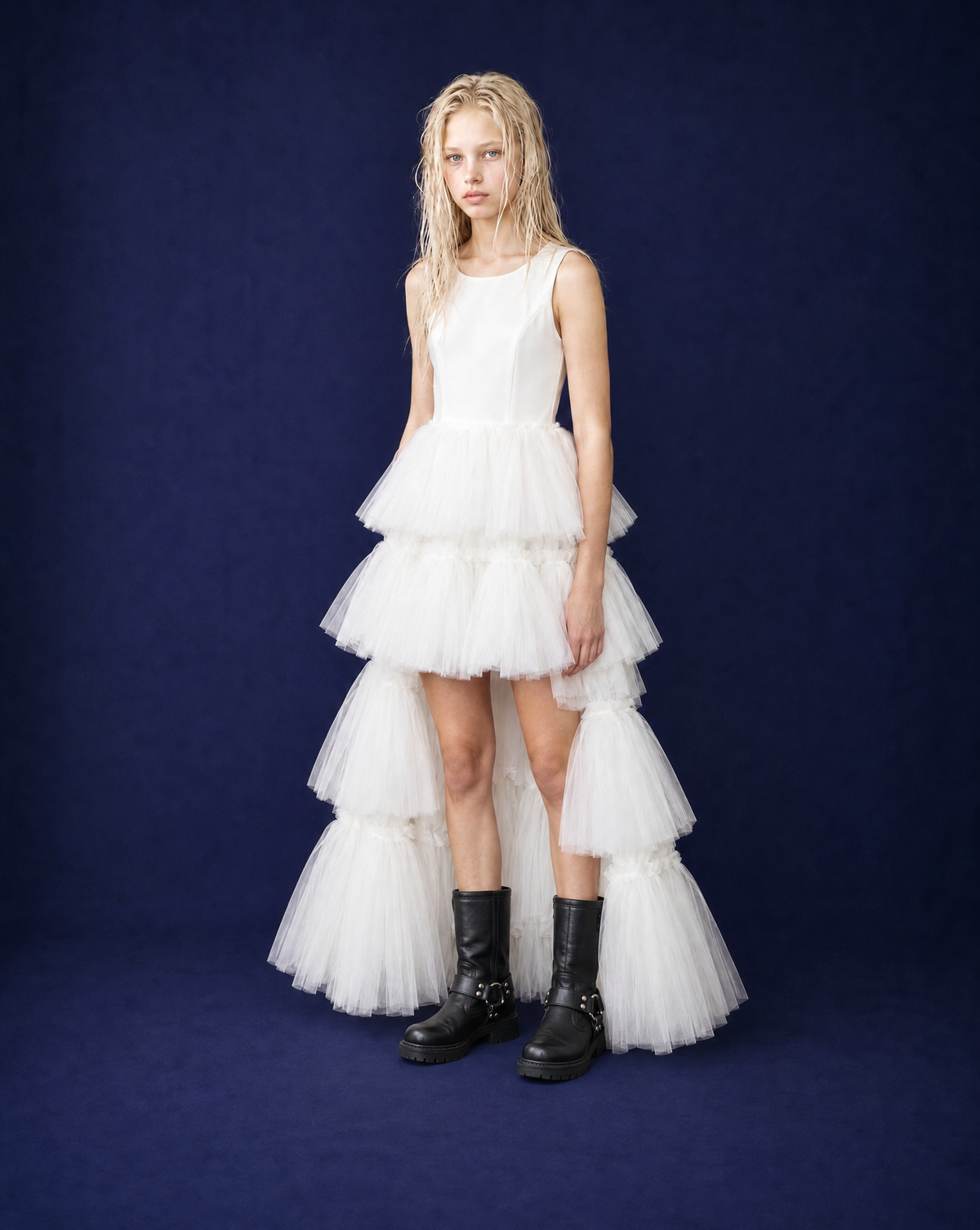 Robe Tulle Claudia Ivoire High Low Cérémonie Enfant et Ados