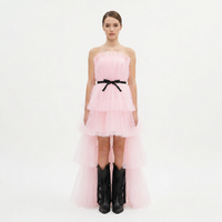 MADE-TO-ORDER - Robe bustier en tulle Genna rose - Cérémonie Ados