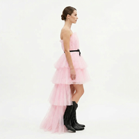MADE-TO-ORDER - Robe bustier en tulle Genna rose - Cérémonie Ados